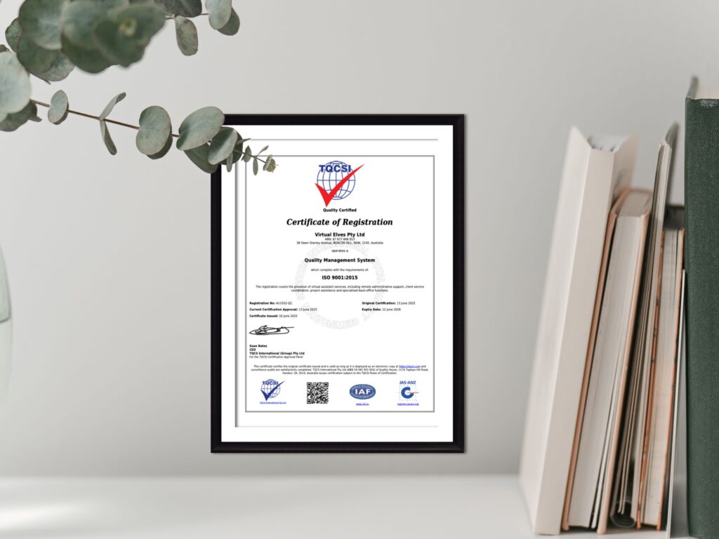 ISO 9001:2015, virtual assistant, va, virtual assistant agency, ISO 9001